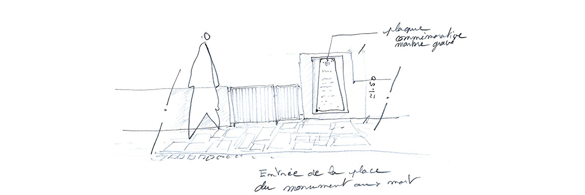 croquis amenagement extérieur installation monument aux morts